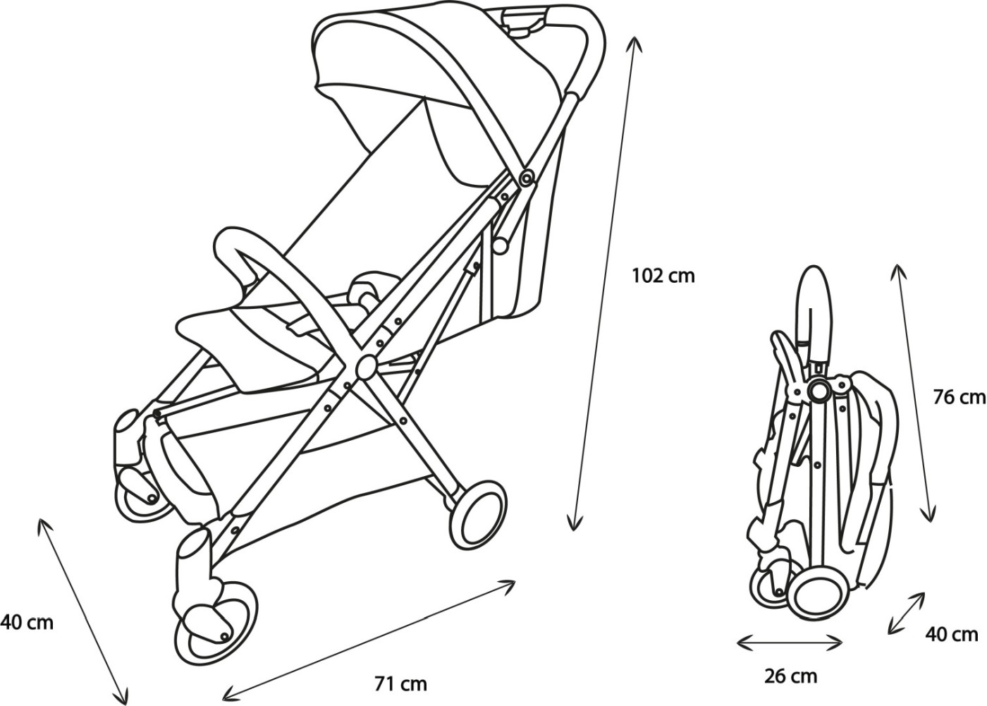 Carucior sport Nania Orla gri-negru, pliabil, usor, 0-15 kg