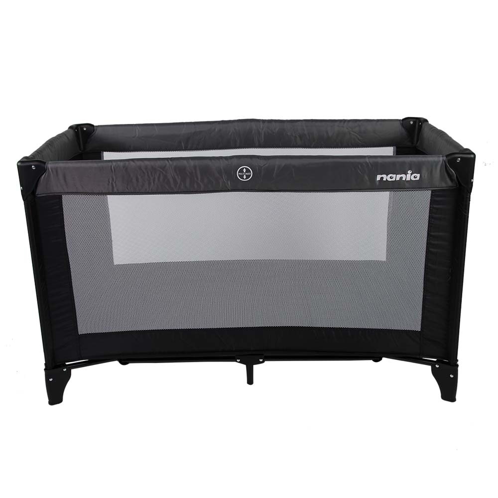 Pat de voiaj pliabil Nania Soda cu 2 niveluri, gri, 0-3 ani