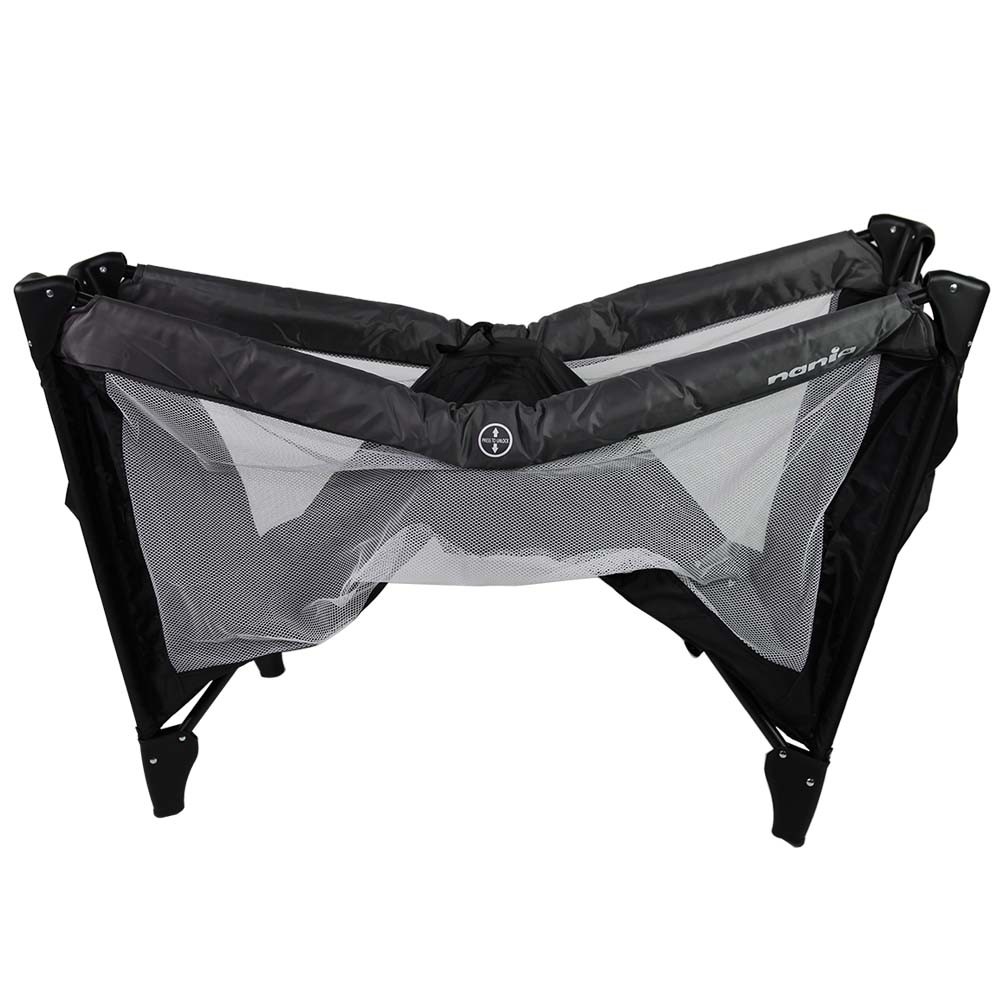 Pat de voiaj pliabil Nania Soda cu 2 niveluri, gri, 0-3 ani