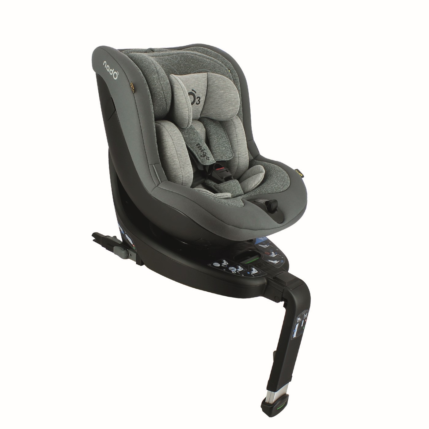 Scaun auto copii i-Size Nado O3 40-105 cm, rotativ 360°, gri