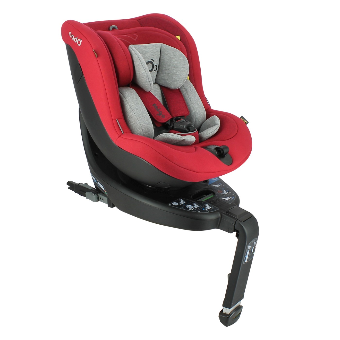 Scaun auto i-Size Nado O3 rosu, 40-105 cm, rotativ 360°