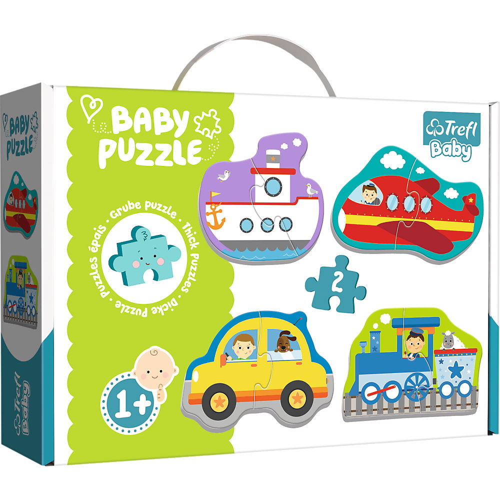 Puzzle bebe Trefl cu vehicule de transport, 8 piese, 2 ani+