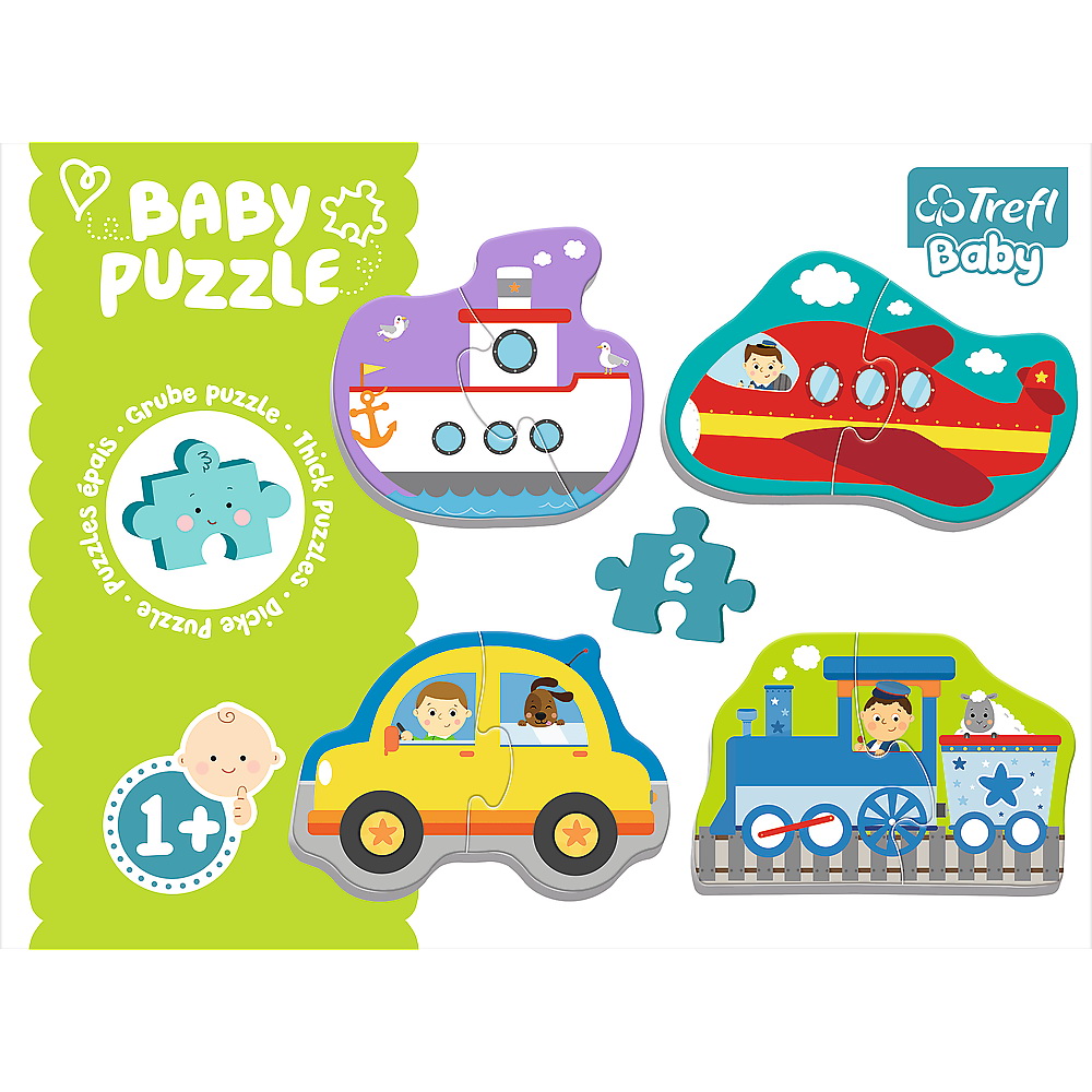 Puzzle bebe Trefl cu vehicule de transport, 8 piese, 2 ani+