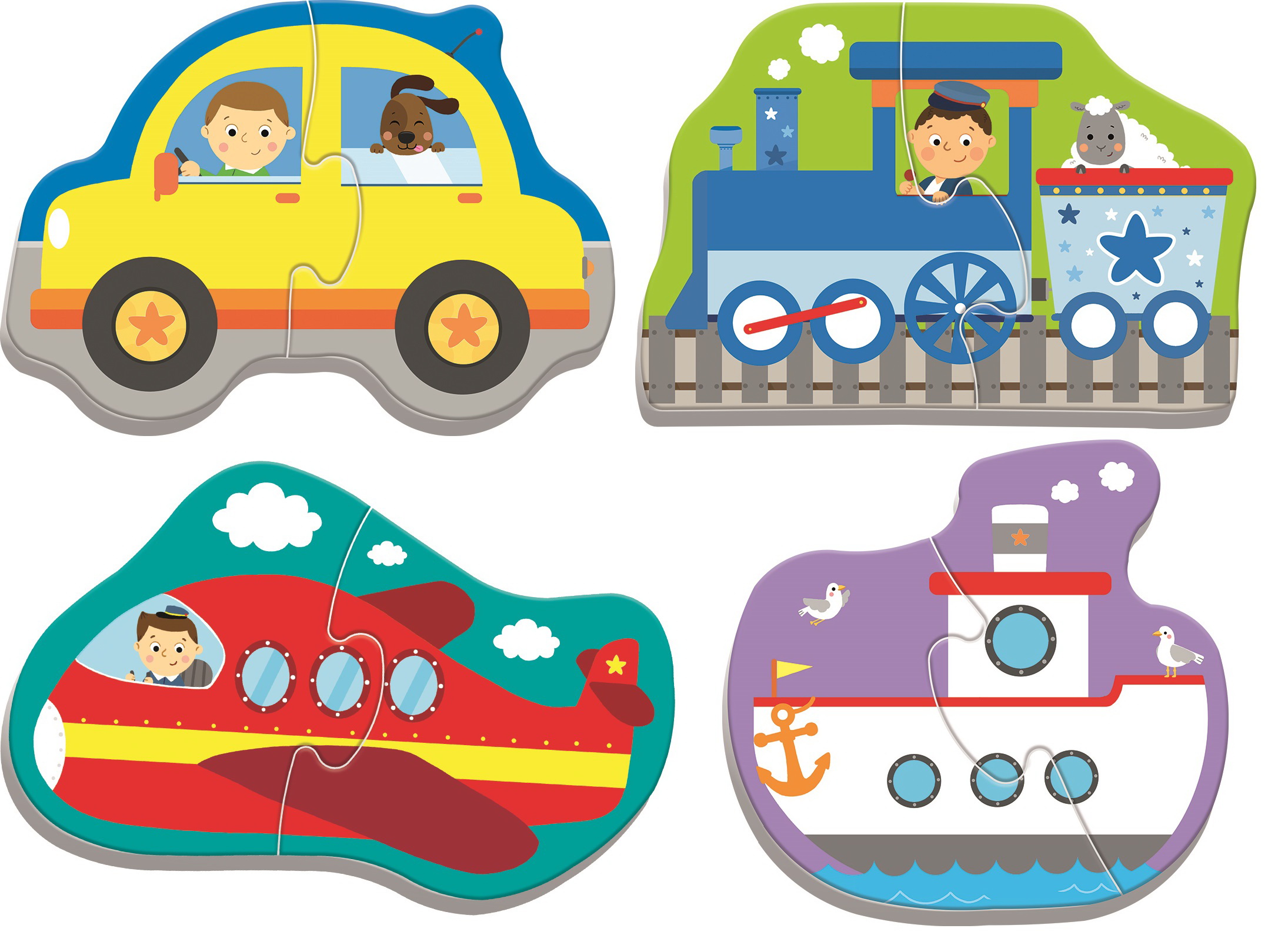Puzzle bebe Trefl cu vehicule de transport, 8 piese, 2 ani+