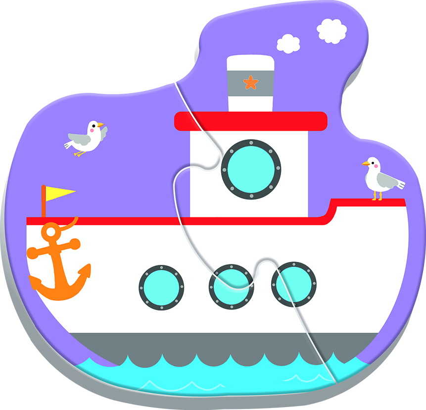 Puzzle bebe Trefl cu vehicule de transport, 8 piese, 2 ani+