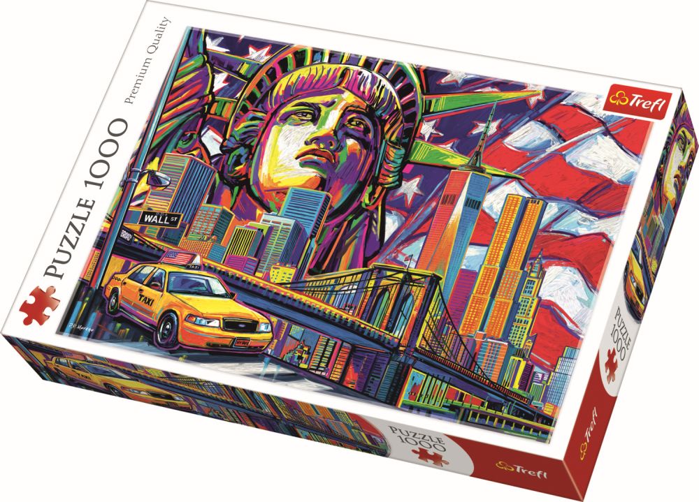 Puzzle Trefl 1000 piese New York în culori, multicolor, 12+ ani