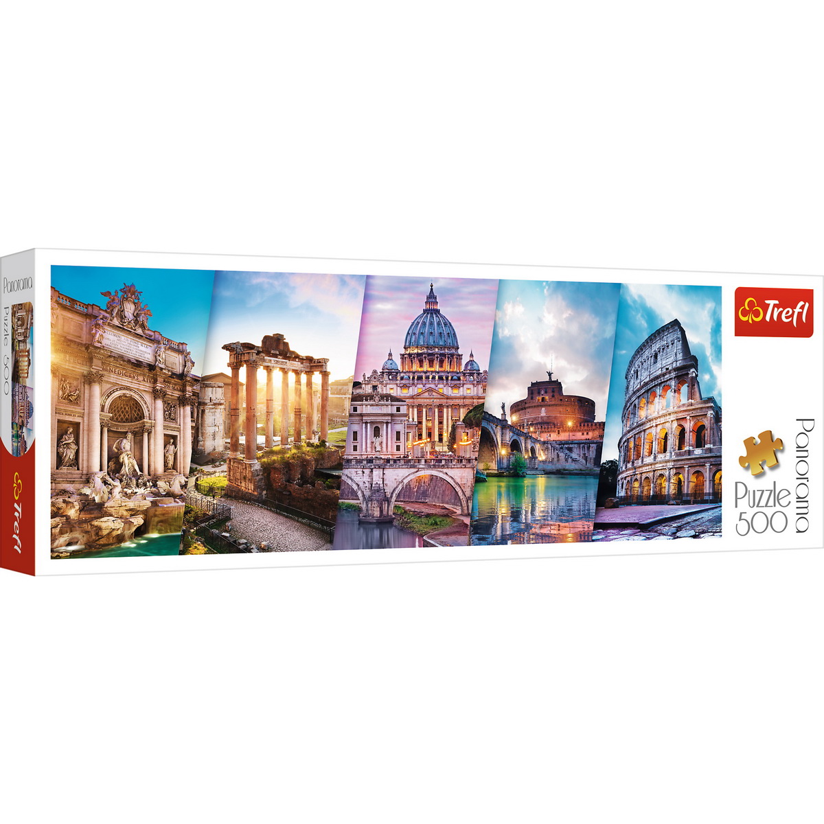 Puzzle panoramic Trefl 500 piese Calatorind in Italia