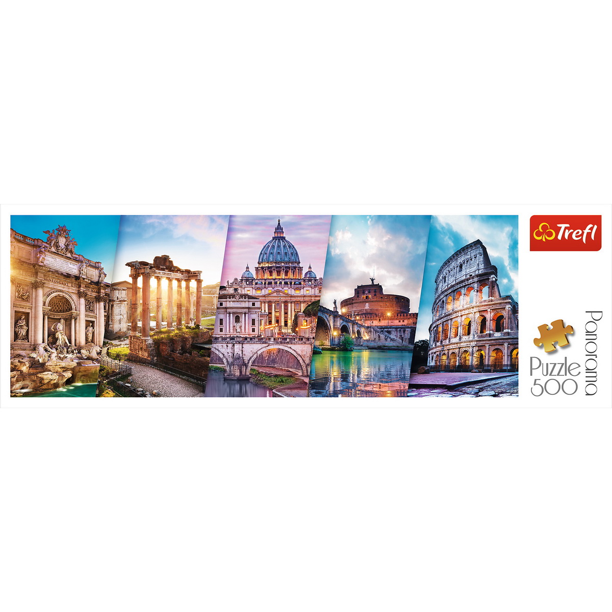 Puzzle panoramic Trefl 500 piese Calatorind in Italia