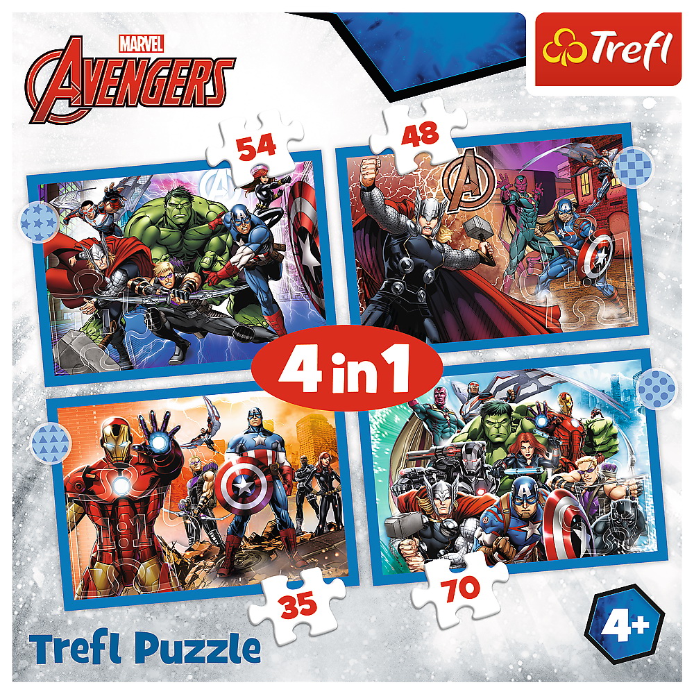 PUZZLE TREFL 4IN1 AVENGERS - RAZBUNATORII CURAJOSI