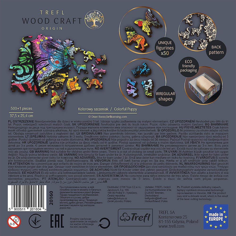 PUZZLE TREFL DIN LEMN 500+1 PIESE CATELUSII DRAGALASI
