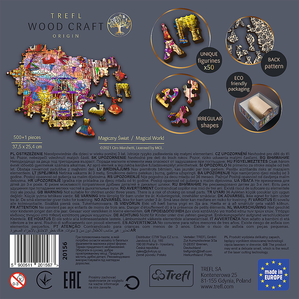 PUZZLE TREFL DIN LEMN 500+1 PIESE LUMEA MAGICA