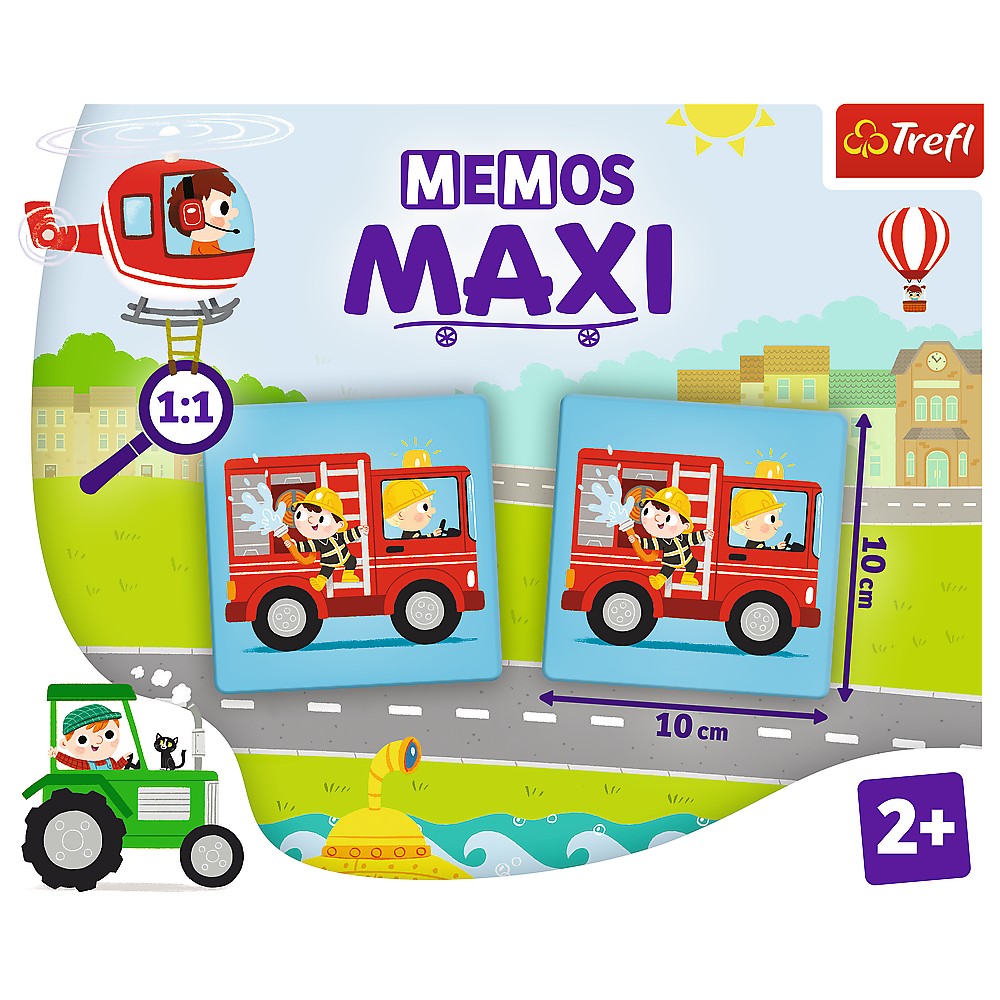 Joc de memorie Memos Maxi Vehicule, cartonase mari, 2+ ani
