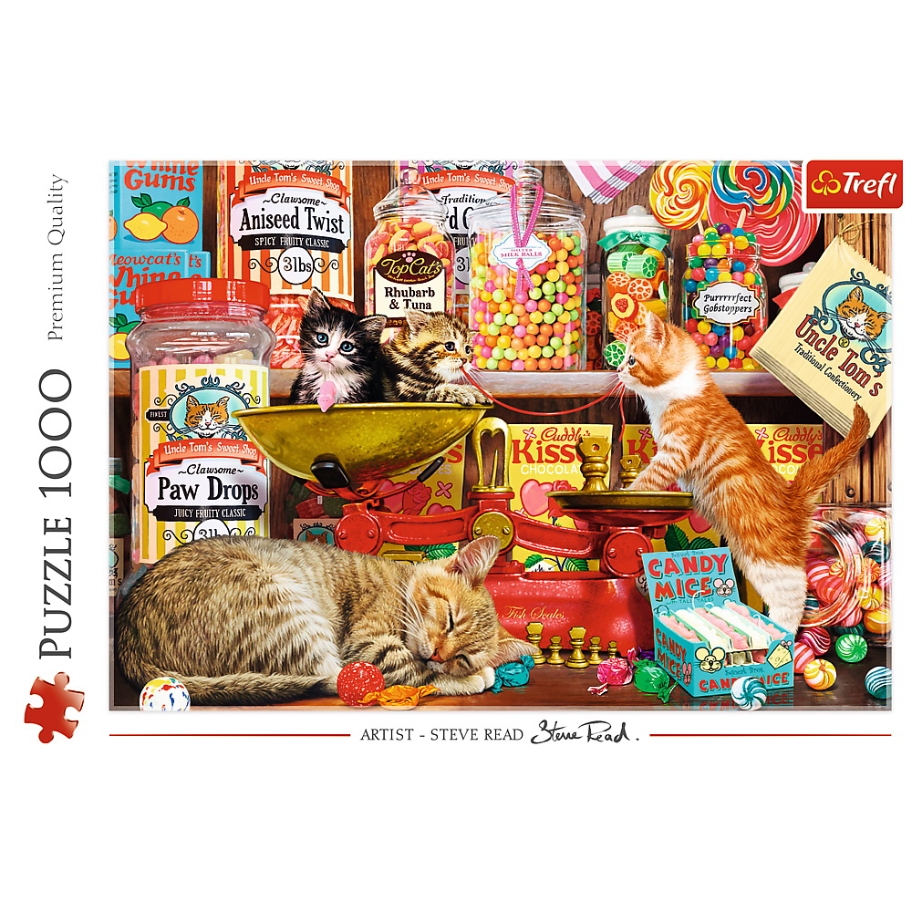 Puzzle Trefl 1000 piese Pisici si Dulciuri, multicolor, 12+ ani