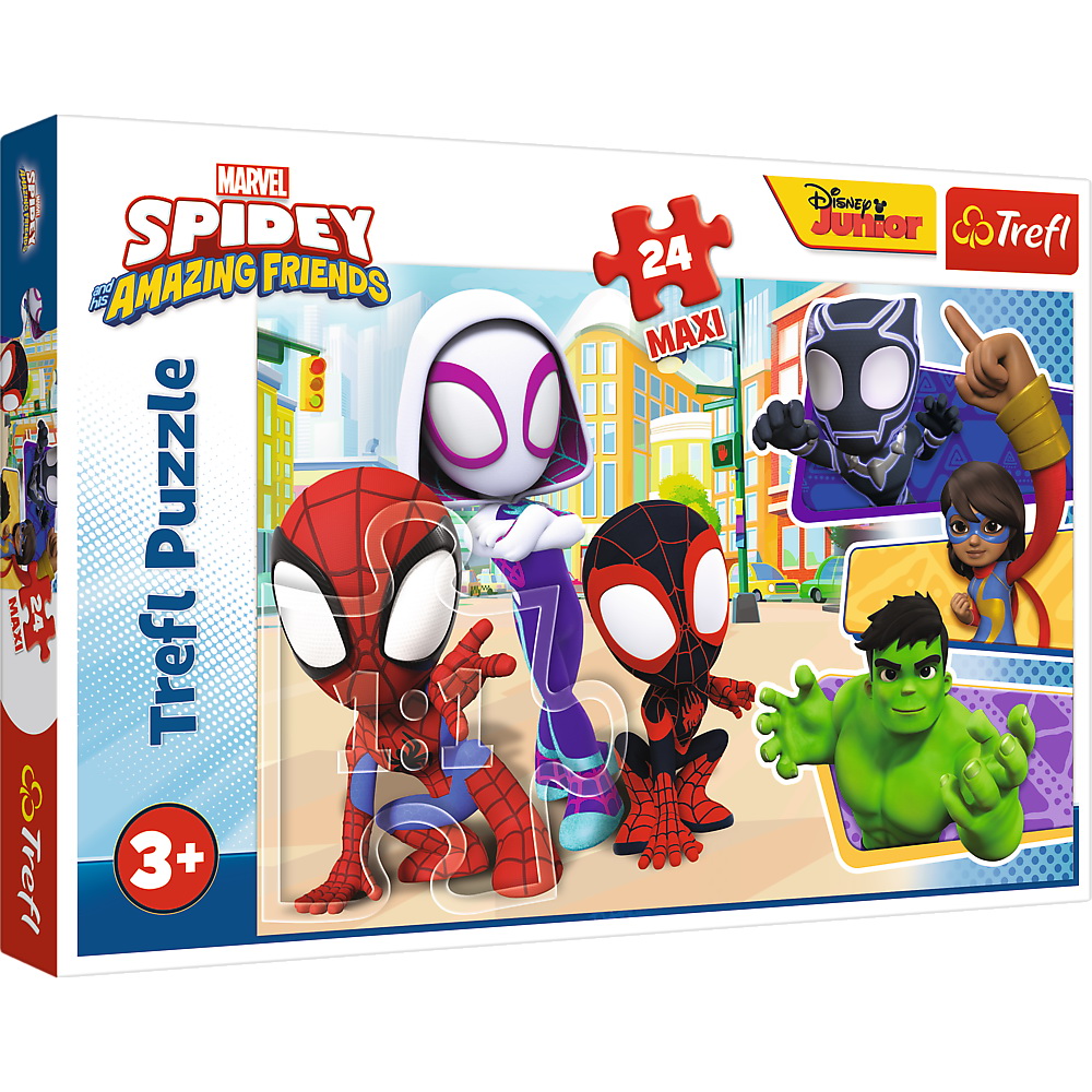 Puzzle Trefl 24 piese maxi cu Spidey si Prietenii Lui Extraordinari