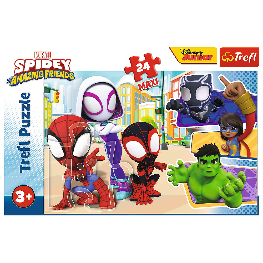 Puzzle Trefl 24 piese maxi cu Spidey si Prietenii Lui Extraordinari