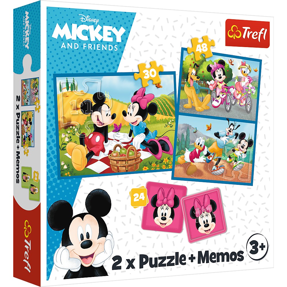 Puzzle Trefl 2 în 1 + Memo Disney Mickey and Friends, 3+ ani