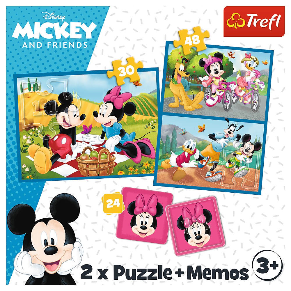 Puzzle Trefl 2 în 1 + Memo Disney Mickey and Friends, 3+ ani