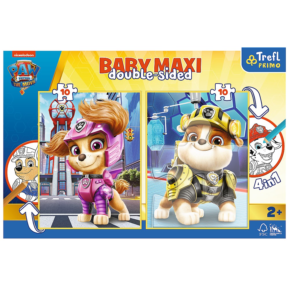 PUZZLE TREFL PRIMO BABY MAXI 2X10 PATRULA CATELUSILOR ECHIPA
