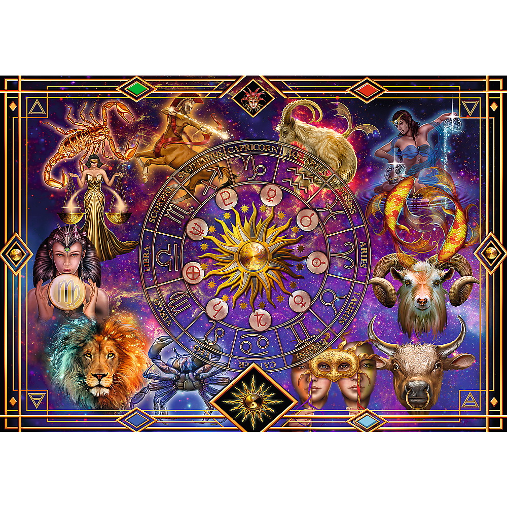 Puzzle Trefl Spiral cu 1040 piese, model Semne Zodiacale