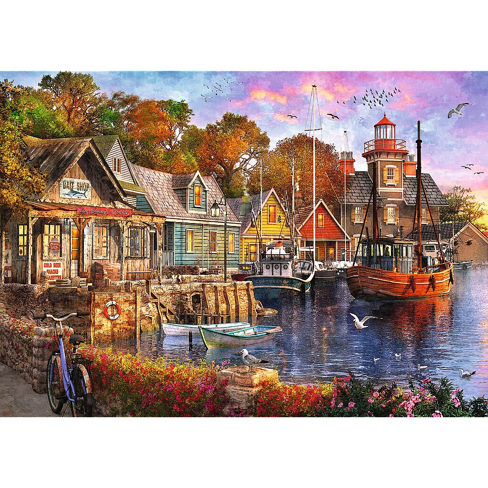 Puzzle Trefl 1000 piese Premium Plus Tea Time, Portul Minunat