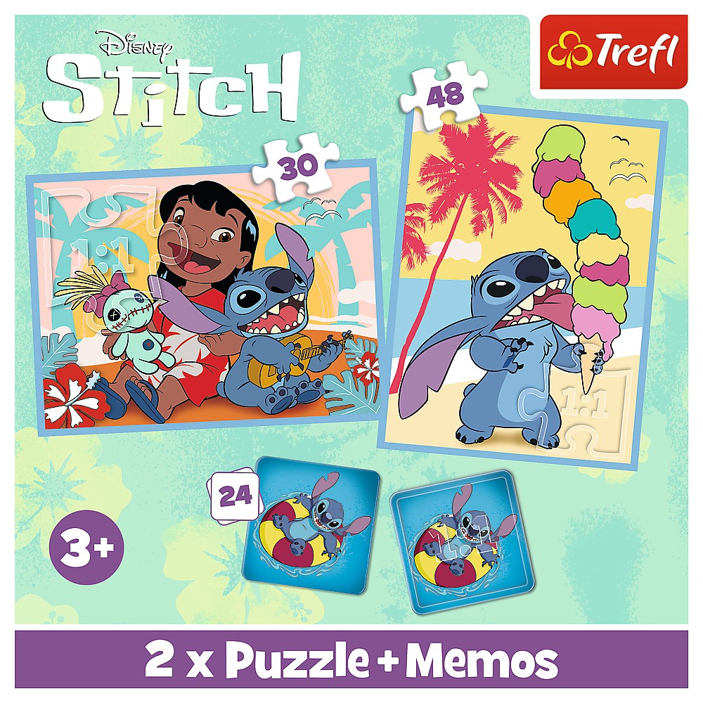 PUZZLE TREFL 2IN1 MEMO MOOMIN DISNEY STITCH LILO