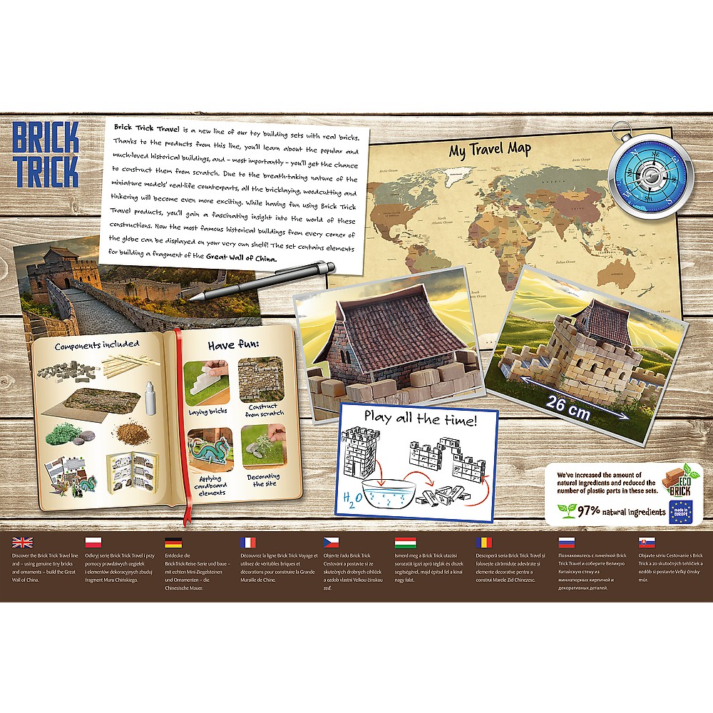 Set construcție Brick Trick Travel Marele Zid Chinezesc, 310 piese