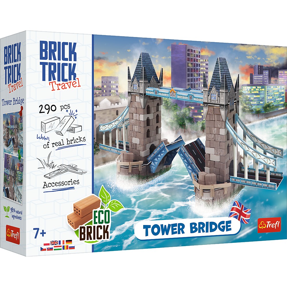 Set construcție Brick Trick Travel Tower Bridge, 290 piese, 7+