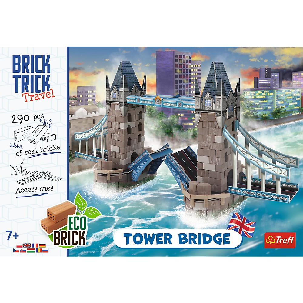 Set construcție Brick Trick Travel Tower Bridge, 290 piese, 7+