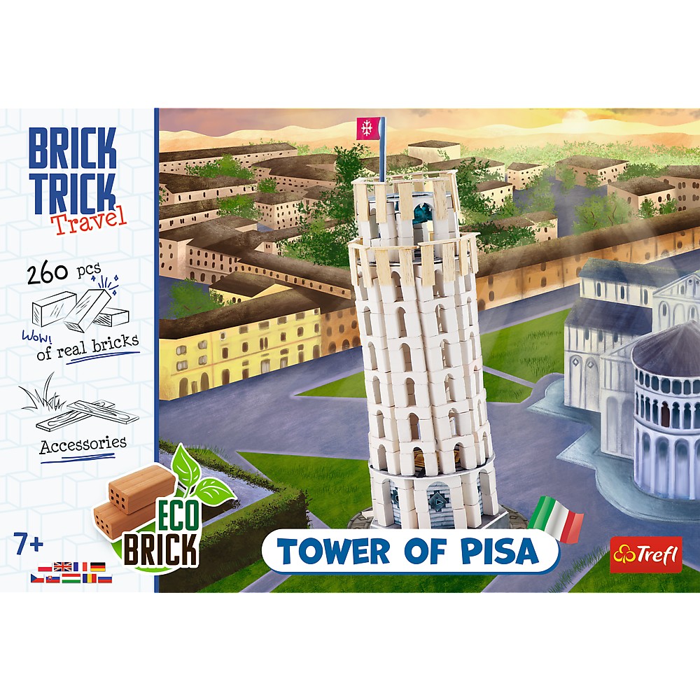 Set construcție Turnul din Pisa Brick Trick Travel, 260 piese, 7+