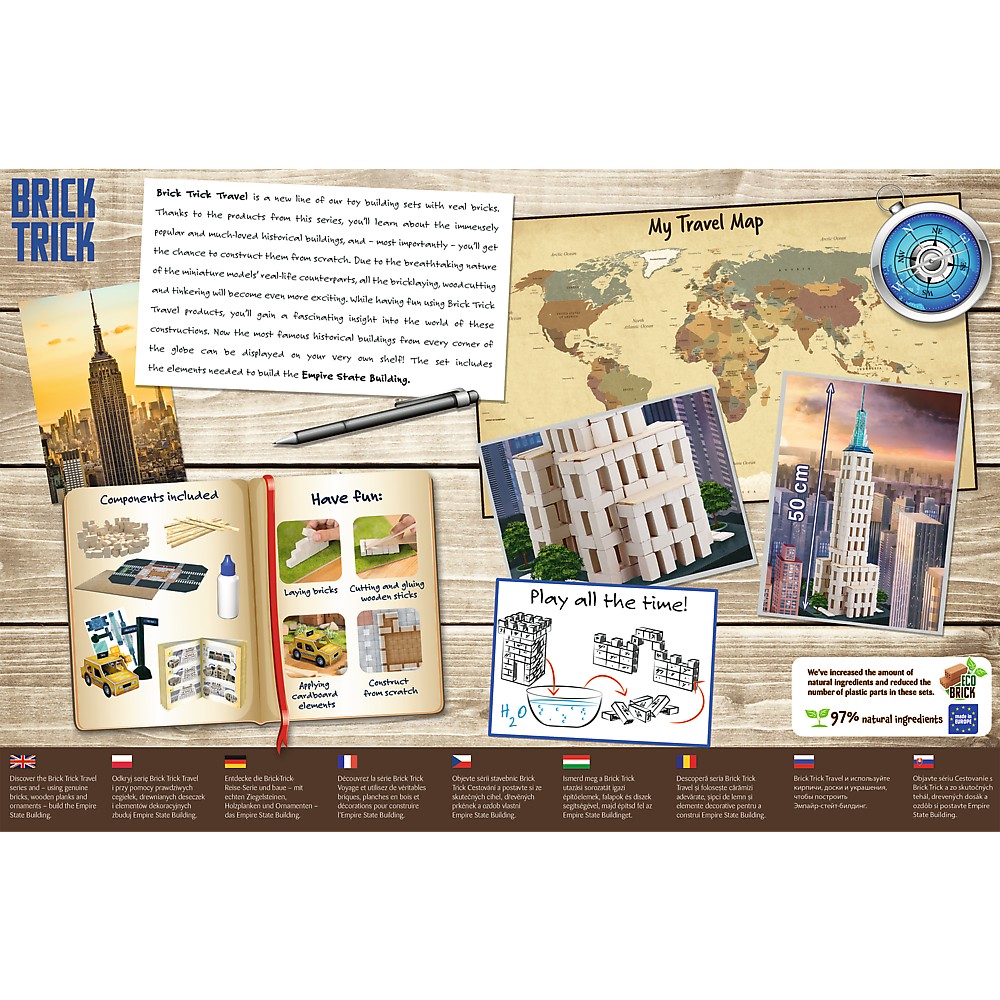 Set construcție Brick Trick XL Travel Empire State Building, 420 piese