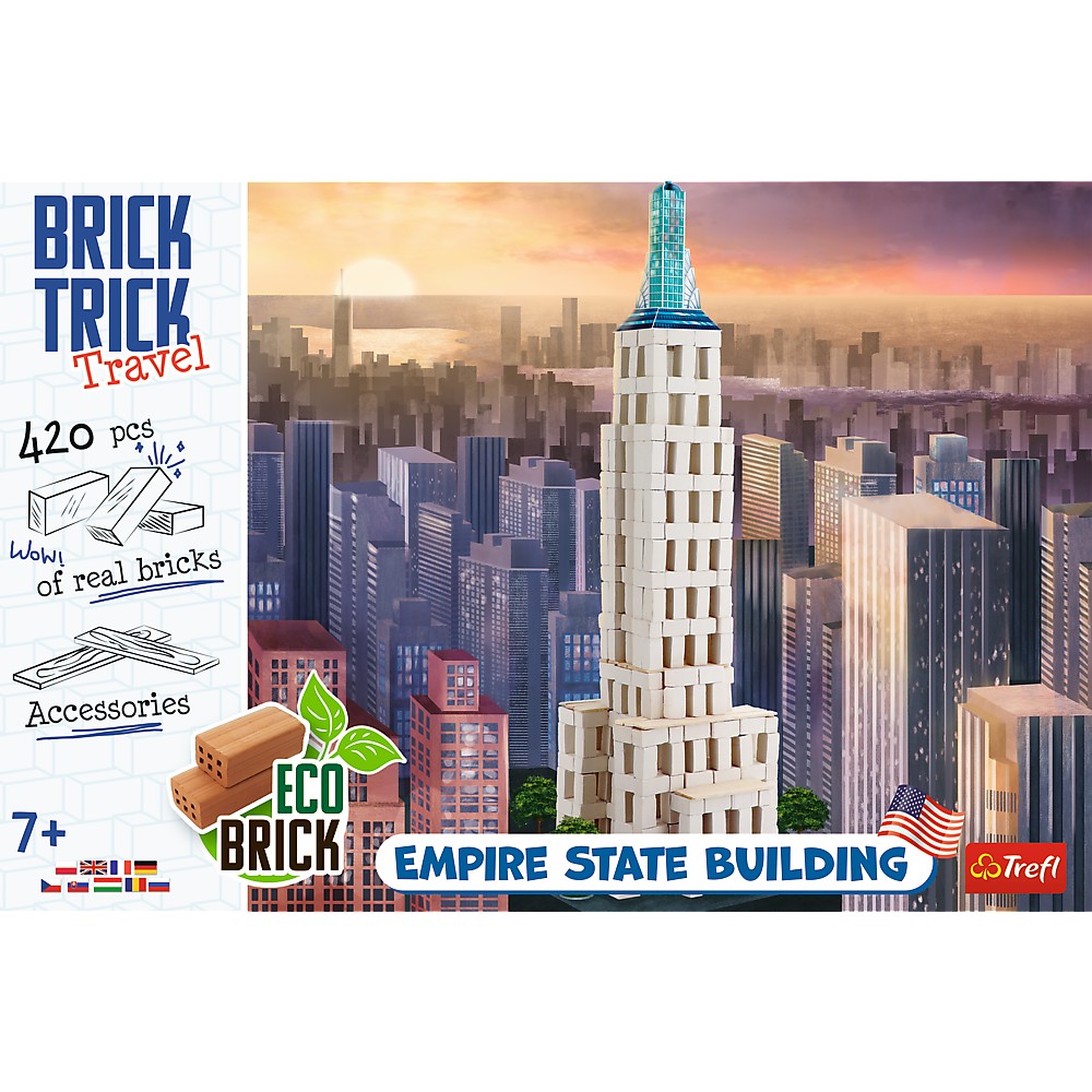 Set construcție Brick Trick XL Travel Empire State Building, 420 piese