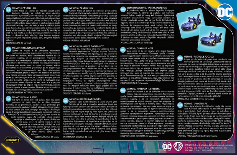 Joc de memorie Batwheels mini pentru copii 3+ TREFL