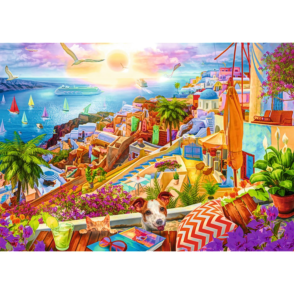 Puzzle 1000 piese Trefl Premium Plus Tea Time in Santorini