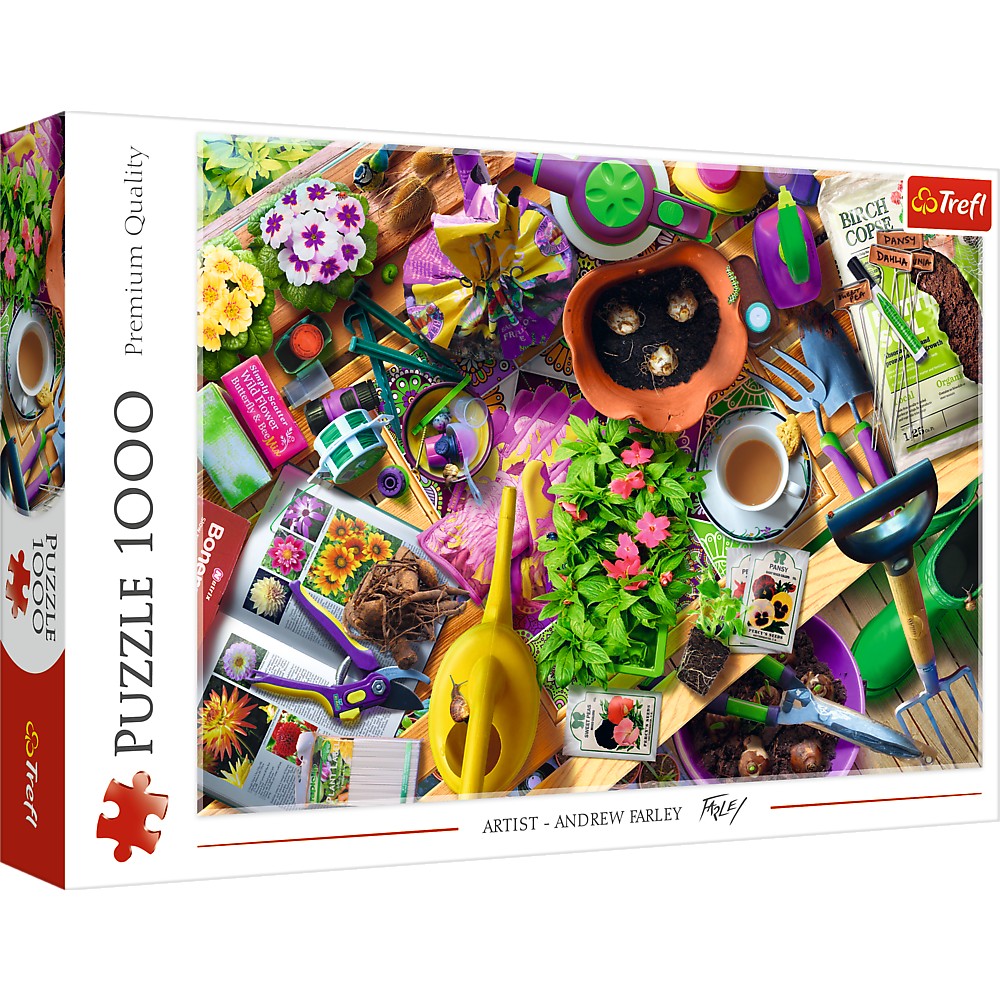PUZZLE TREFL 1000 ARANJAREA GRADINII ARTIST ANDREW FARLEY