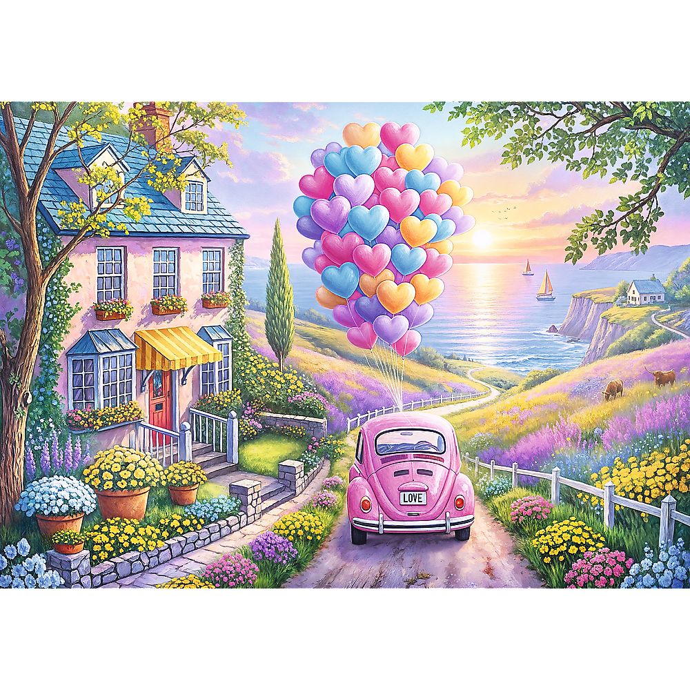 Puzzle Trefl 1000 piese Calatorie romantica, multicolor, 12+ ani