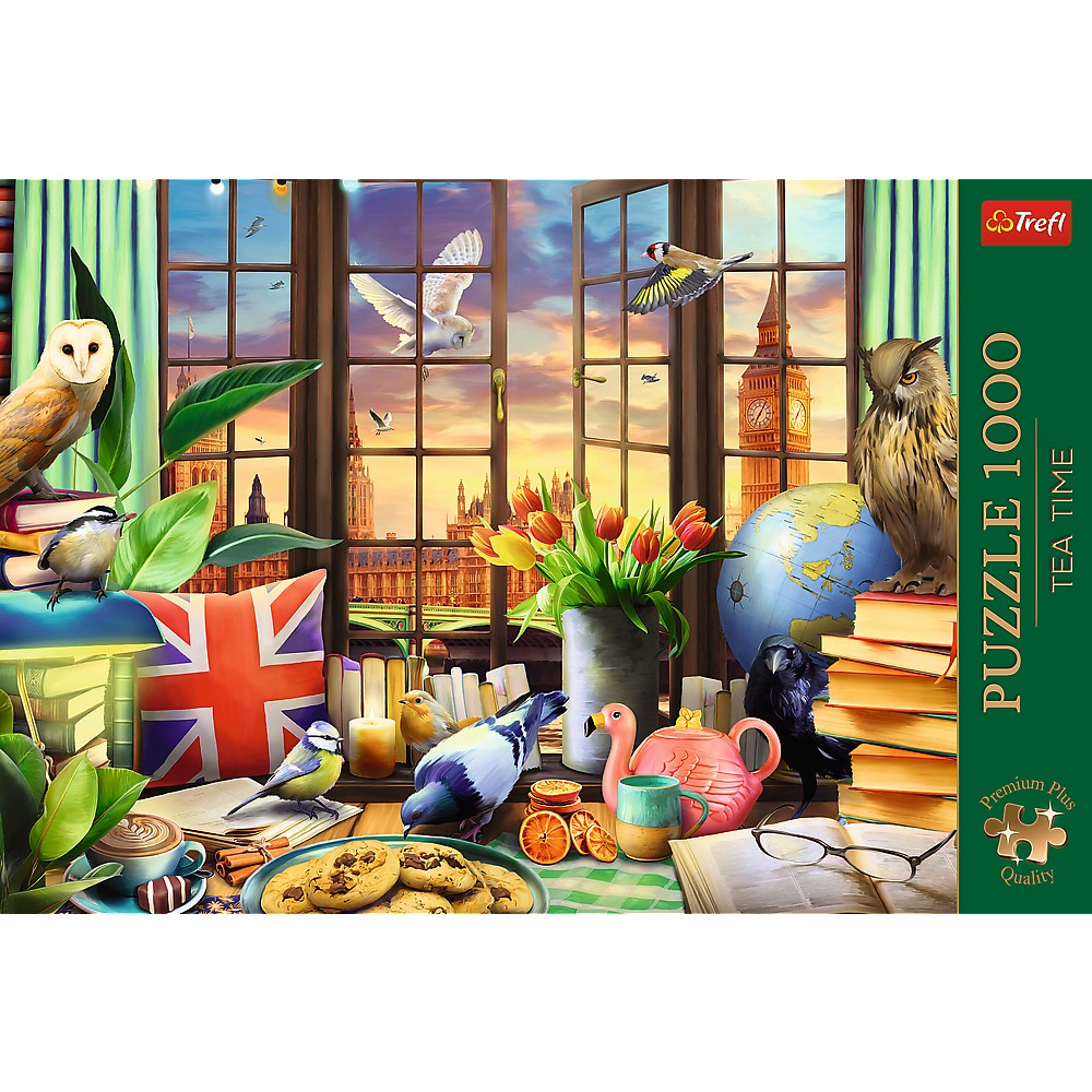 Puzzle Trefl 1000 piese Premium Plus Tea Time, tematica britanica