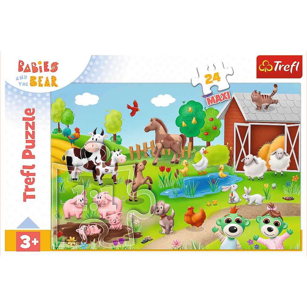 Puzzle Trefl 24 Maxi Animale la Fermă pentru copii 3+ ani