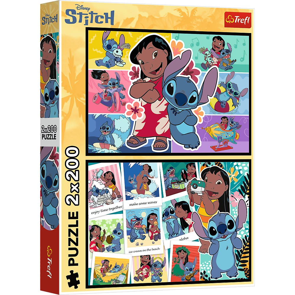 Puzzle Trefl 2x200 piese Disney Lilo si Stitch, Viata fericita