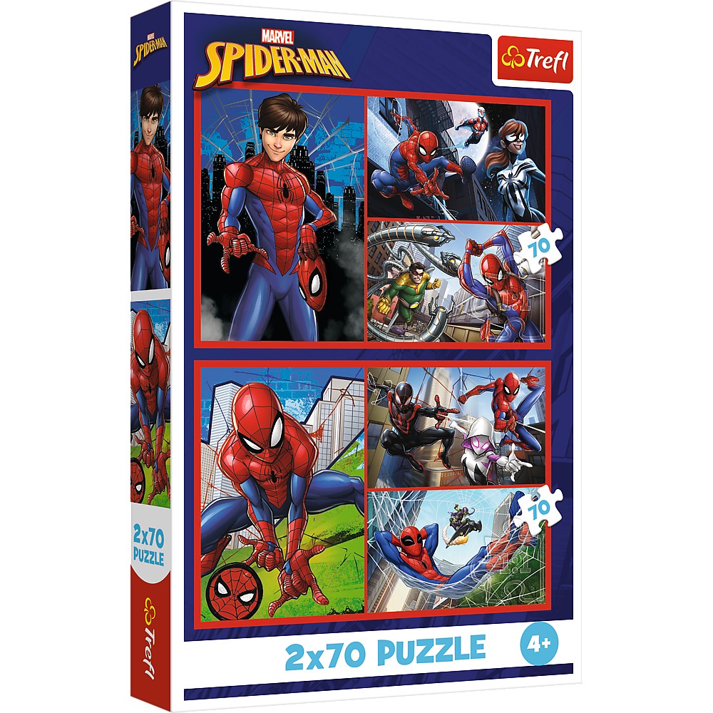 Puzzle Trefl 2x70 piese Marvel Spider-Man, Aventurile lui Spider-Man