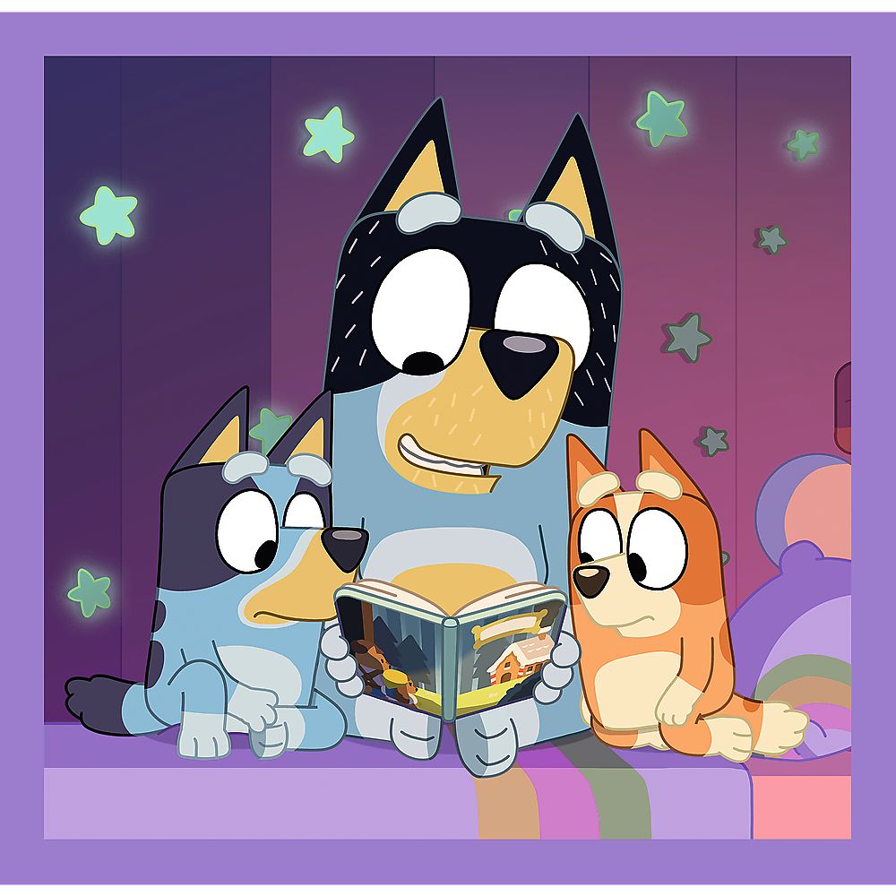 Puzzle copii Trefl 3 în 1 Bluey, Faceți cunoștință cu Bluey, 3+