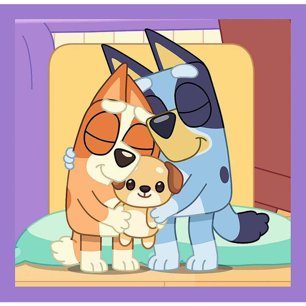 Puzzle copii Trefl 3 în 1 Bluey, Faceți cunoștință cu Bluey, 3+