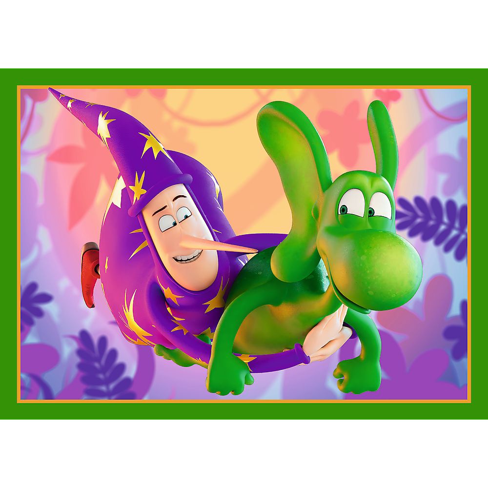 Puzzle Trefl 4 in 1 Lumea Dragonului Diplodok pentru copii 4+