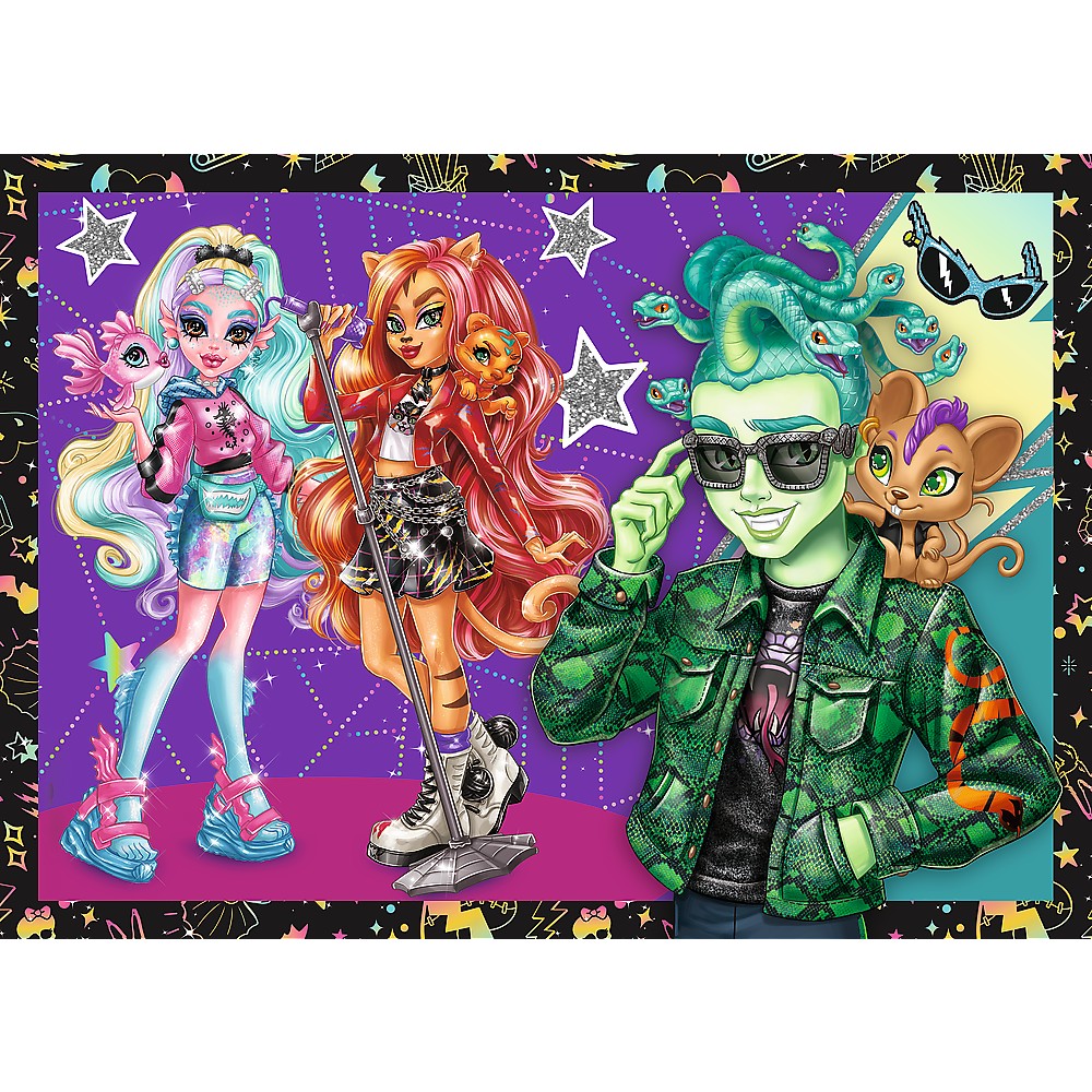 Puzzle Trefl 4 în 1 Monster High - O zi electrizantă, 4+ ani