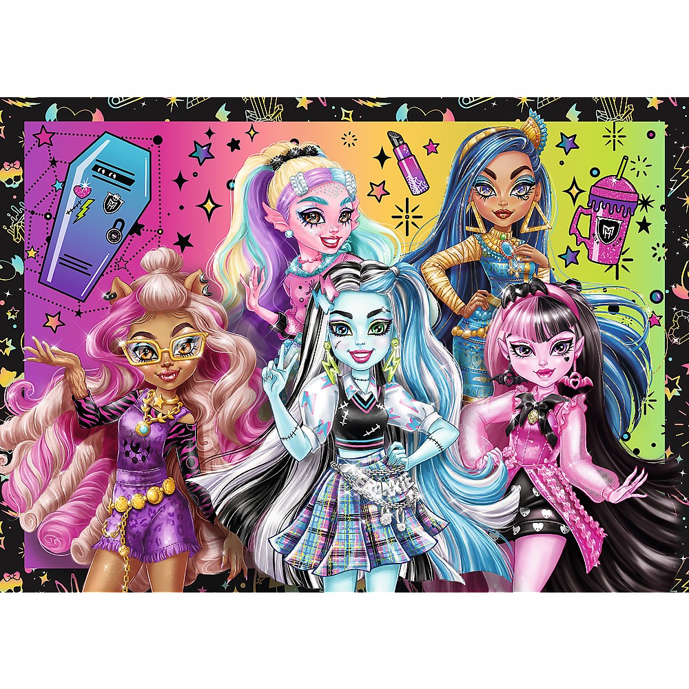 Puzzle Trefl 4 în 1 Monster High - O zi electrizantă, 4+ ani