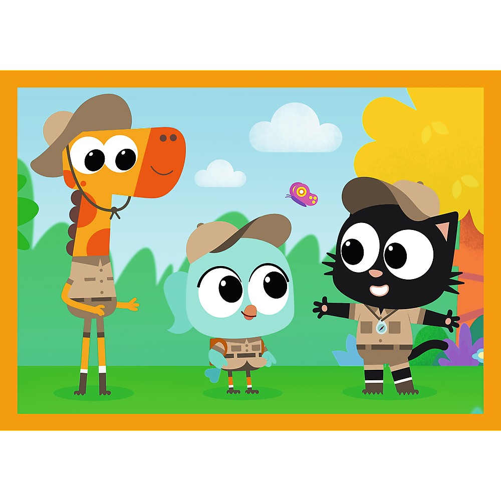 Puzzle Trefl 4 in 1 cu Milo si prietenii, 3+ ani, multicolor