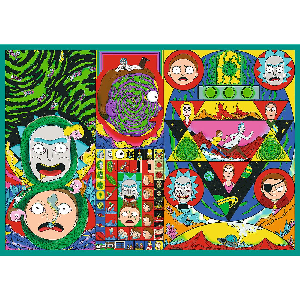 PUZZLE TREFL 4X250 LUMEA INTORTOCHEATA A LUI RICK SI MORTY