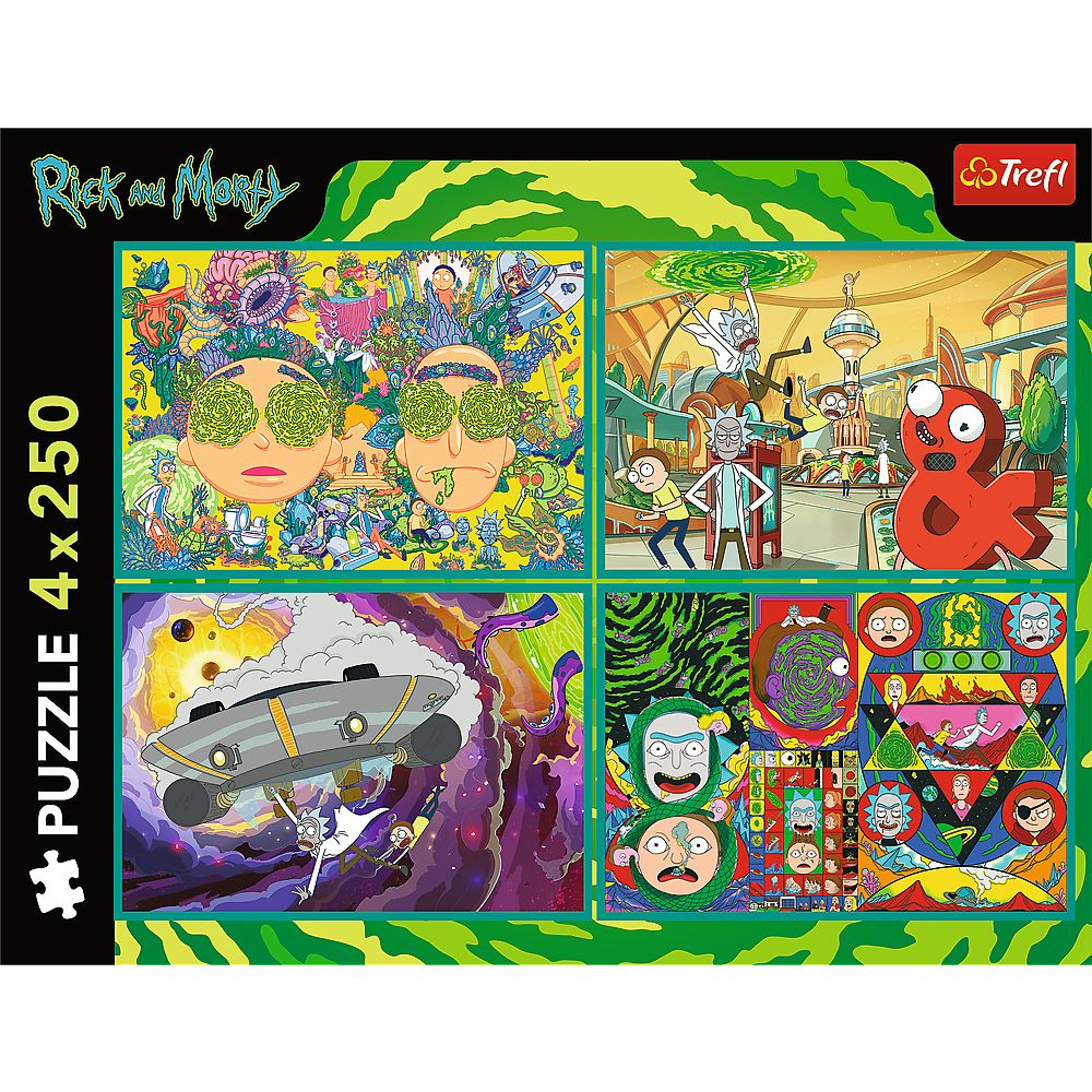 PUZZLE TREFL 4X250 LUMEA INTORTOCHEATA A LUI RICK SI MORTY