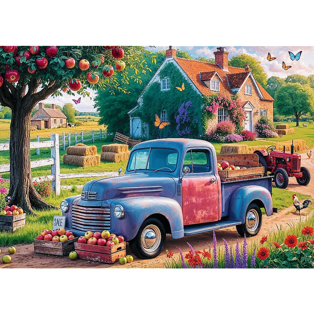 Puzzle Trefl 500 piese Premium Plus Tea Time cu masina fermierului