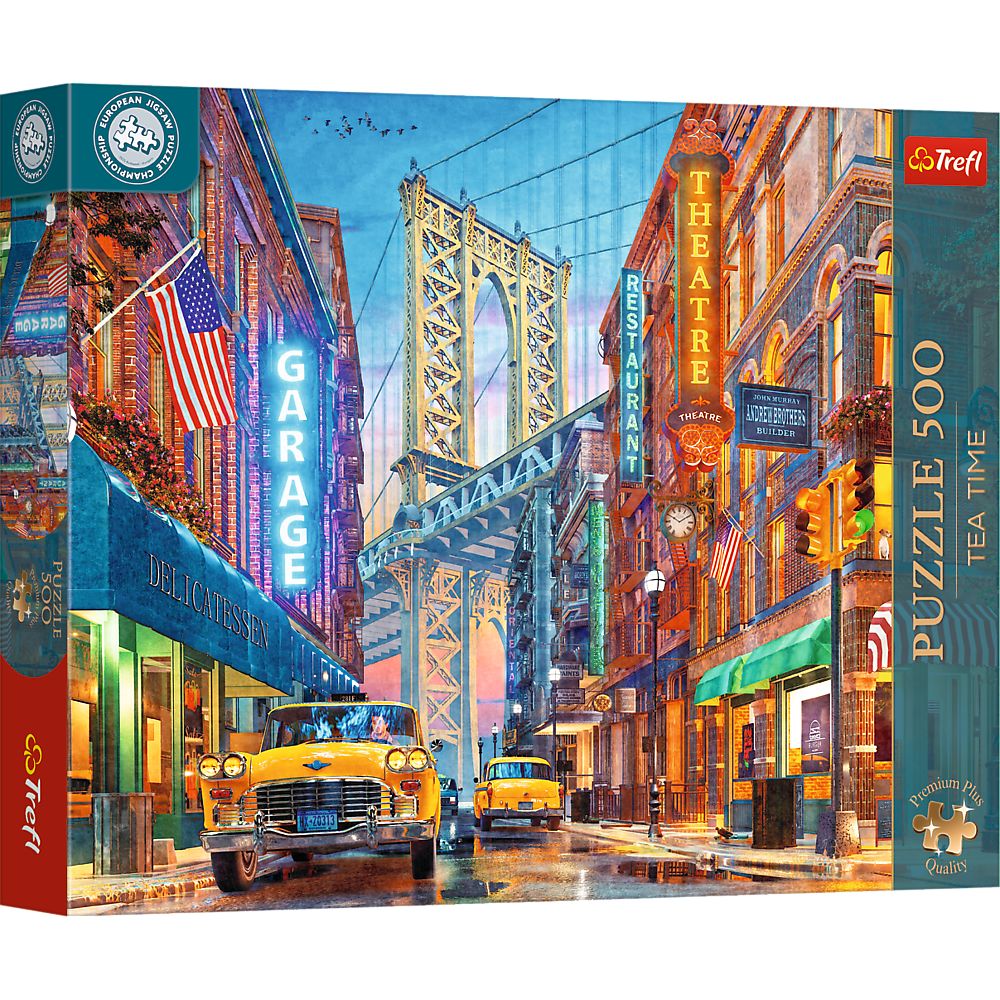 Puzzle Trefl 500 piese Premium Plus, Manhattan Bridge Tea Time