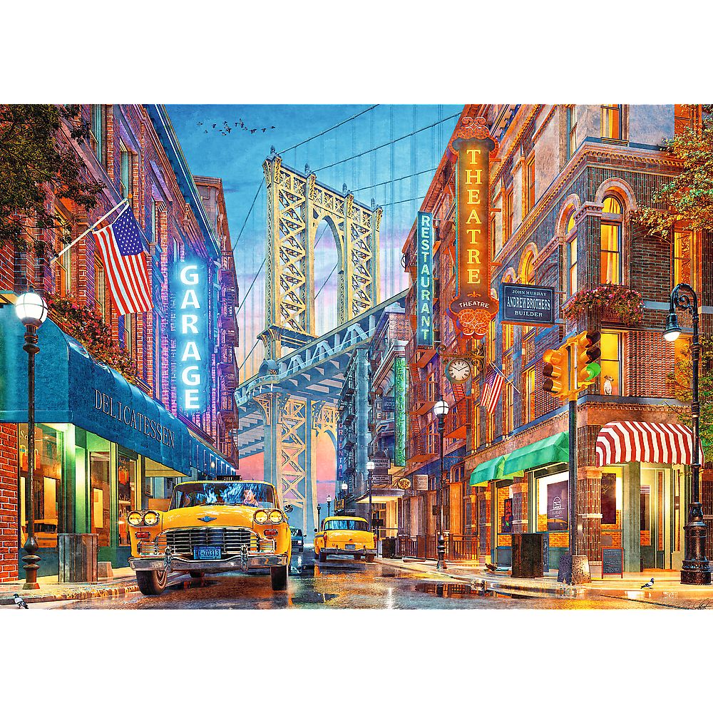 Puzzle Trefl 500 piese Premium Plus, Manhattan Bridge Tea Time